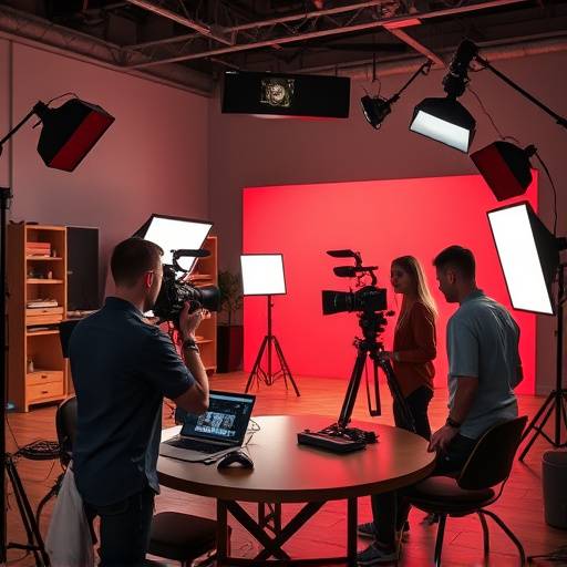 Team di Video Studio al lavoro in uno studio moderno